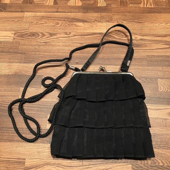 Black Ruffle Small Crossbody - Picture 3 of 6